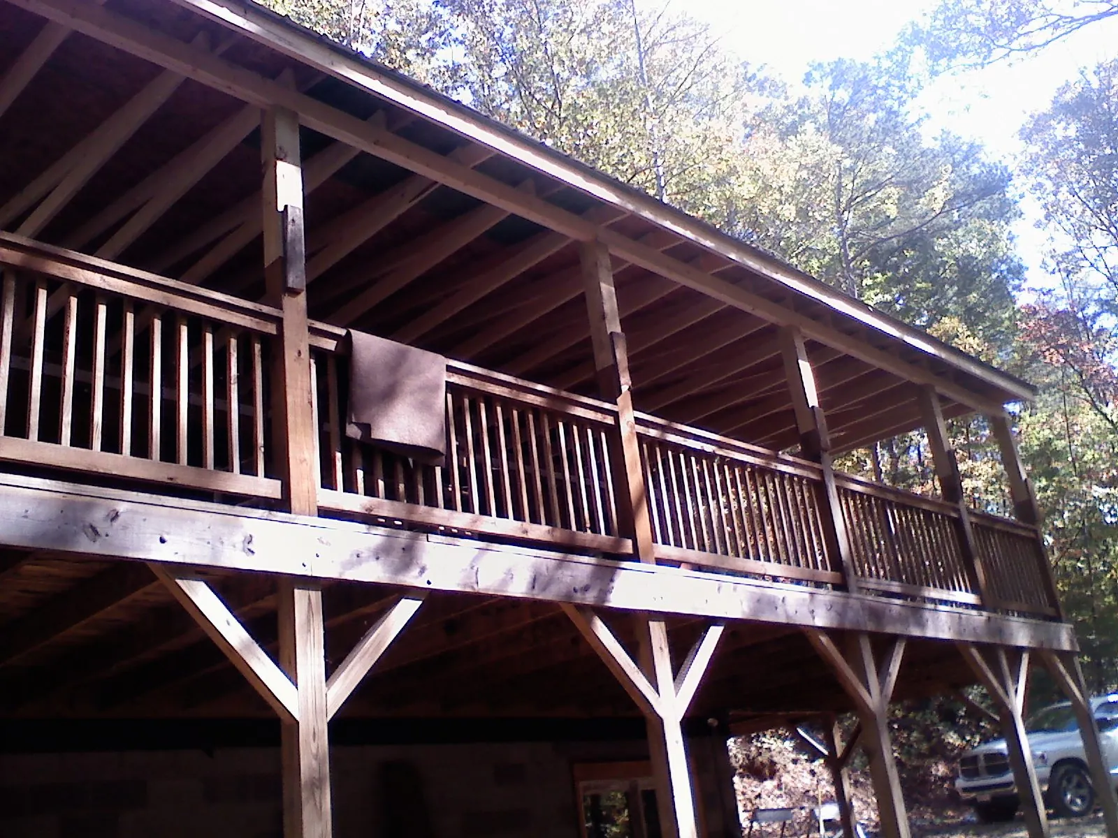 Timber framing under a new elevated porch and deck — Roof Leak Repair in Charleston Afb by Roofing Brothers